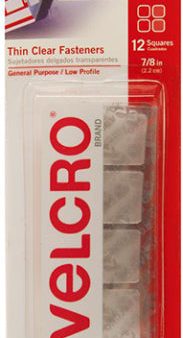 SB VELCRO&#174, Brand CLEAR 7 8 SQUARES 12CT For Cheap