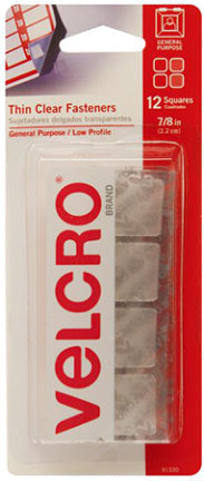 SB VELCRO&#174, Brand CLEAR 7 8 SQUARES 12CT For Cheap