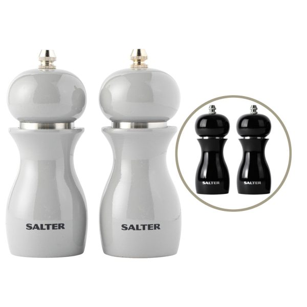 Salter 7613 GYXR Gloss Salt and Pepper Mills Grey Hot on Sale