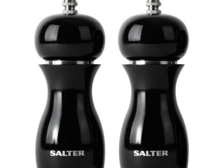 Salter 7613 BKXRA Gloss Salt and Pepper Mills Black Online now