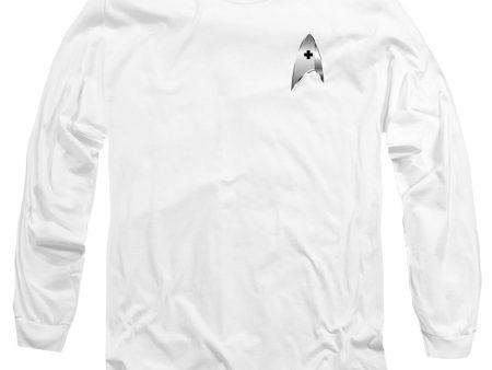 STAR TREK DISCOVERY : MEDICAL BADGE L\S ADULT T SHIRT 18\1 White LG For Sale