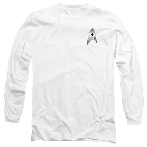 STAR TREK DISCOVERY : MEDICAL BADGE L\S ADULT T SHIRT 18\1 White LG For Sale