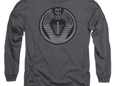 STARGATE SG1 : TEAM BADGE L\S ADULT T SHIRT 18\1 CHARCOAL MD Discount