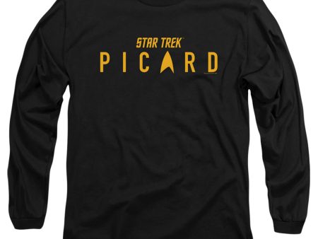 STAR TREK PICARD : PICARD LOGO L\S ADULT T SHIRT 18\1 Black MD Discount