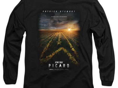 STAR TREK PICARD : PICARD POSTER L\S ADULT T SHIRT 18\1 Black MD Fashion