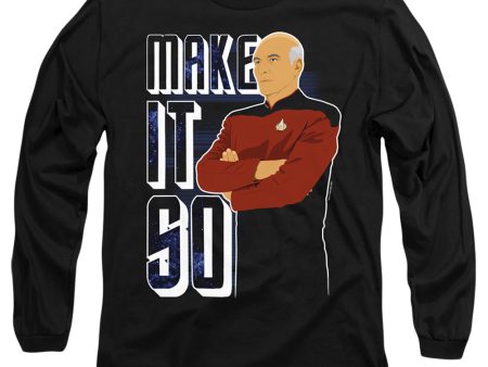 STAR TREK THE NEXT GENERATION : MAKE IT SO L\S ADULT T SHIRT 18\1 Black SM Fashion