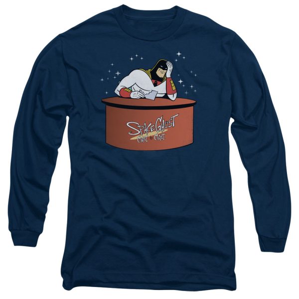 SPACE GHOST : GREAT GALAXIES L\S ADULT T SHIRT 18\1 Navy LG Hot on Sale