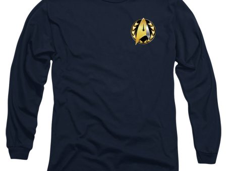 STAR TREK DISCOVERY : ADMIRAL BADGE L\S ADULT T SHIRT 18\1 Navy 3X For Discount