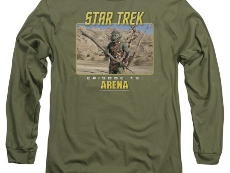 STAR TREK THE ORIGINAL SERIES : ARENA L\S ADULT T SHIRT 18\1 Military Green SM Online Sale