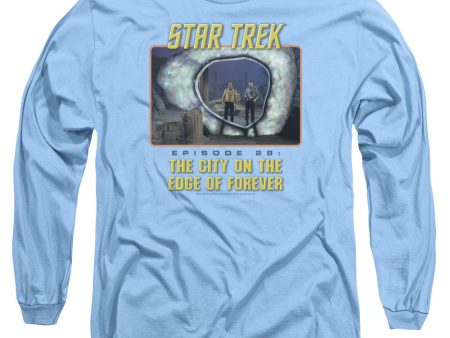 STAR TREK THE ORIGINAL SERIES : EDGE OF FOREVER L\S ADULT T SHIRT 18\1 Carolina Blue SM Online