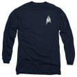 STAR TREK DISCOVERY : SCIENCES BADGE L\S ADULT T SHIRT 18\1 Navy LG Online now