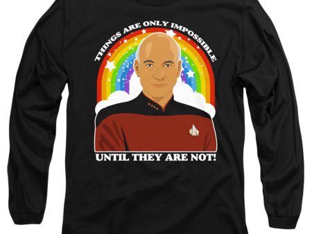 STAR TREK THE NEXT GENERATION : IMPOSSIBLE L\S ADULT T SHIRT 18\1 Black LG Hot on Sale