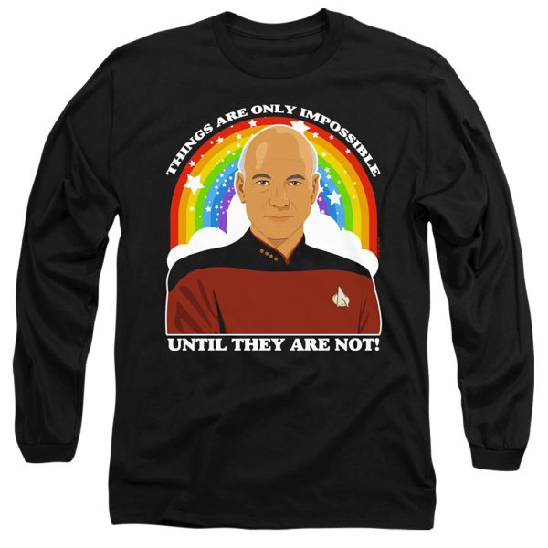 STAR TREK THE NEXT GENERATION : IMPOSSIBLE L\S ADULT T SHIRT 18\1 Black 2X on Sale