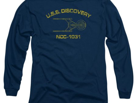 STAR TREK DISCOVERY : DISCOVERY ATHLETIC L\S ADULT T SHIRT 18\1 Navy XL Cheap