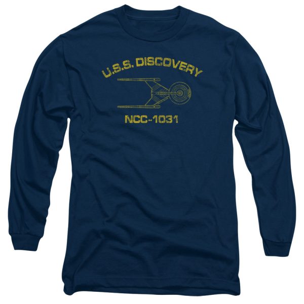 STAR TREK DISCOVERY : DISCOVERY ATHLETIC L\S ADULT T SHIRT 18\1 Navy XL Cheap