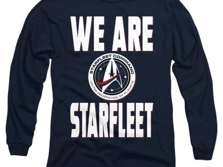 STAR TREK DISCOVERY : WE ARE STARFLEET L\S ADULT T SHIRT 18\1 Navy MD For Cheap