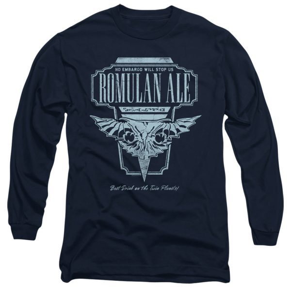 STAR TREK THE NEXT GENERATION : ROMULAN ALE L\S ADULT T SHIRT 18\1 Navy 2X Discount