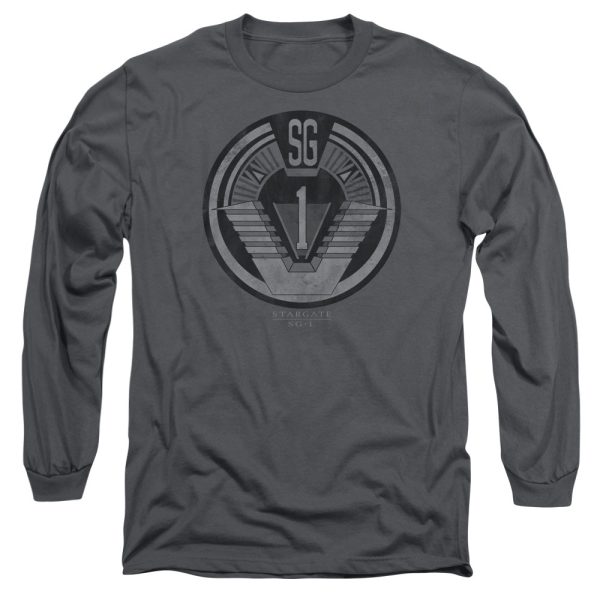 STARGATE SG1 : TEAM BADGE L\S ADULT T SHIRT 18\1 CHARCOAL XL For Cheap