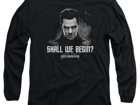 STAR TREK : SHALL WE BEGIN L\S ADULT T SHIRT 18\1 BLACK MD Fashion