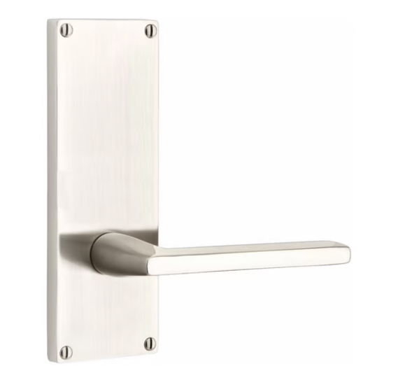 Emtek 8111.TAUS10B.MRWH.LH SELECT Passage , Sideplate Locksets Modern Non-Keyed 7  , T-Bar Stem , White Marble Handle.LH Sale